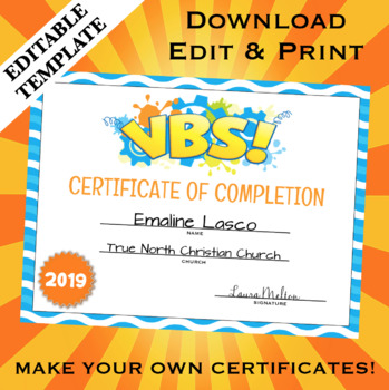 Vbs Certificate Template