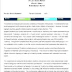 Executive Summary Project Status Report Template