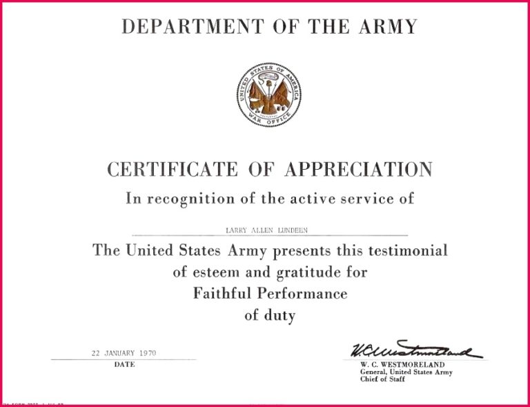 Army Certificate Of Appreciation Template (11) - PROFESSIONAL TEMPLATES ...