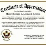 Army Certificate Of Appreciation Template