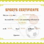 Athletic Certificate Template