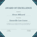 Award Of Excellence Certificate Template