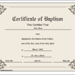 Baptism Certificate Template Word