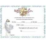 Baptism Certificate Template Word