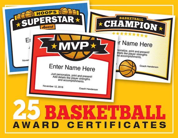 Basketball Certificate Template