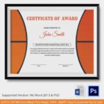 Basketball Certificate Template