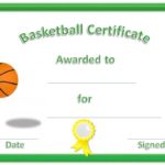 Basketball Certificate Template