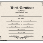 Birth Certificate Template For Microsoft Word