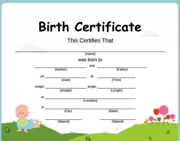 Birth Certificate Template For Microsoft Word