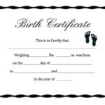 Birth Certificate Templates For Word