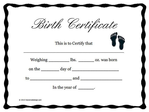 Birth Certificate Templates For Word