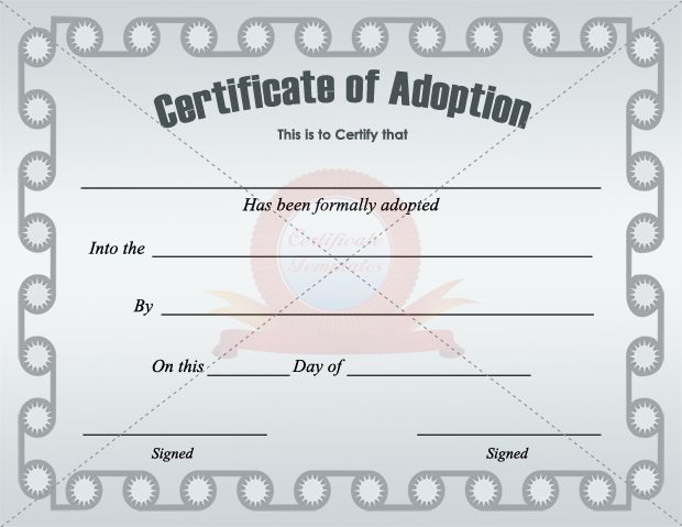 Blank Adoption Certificate Template