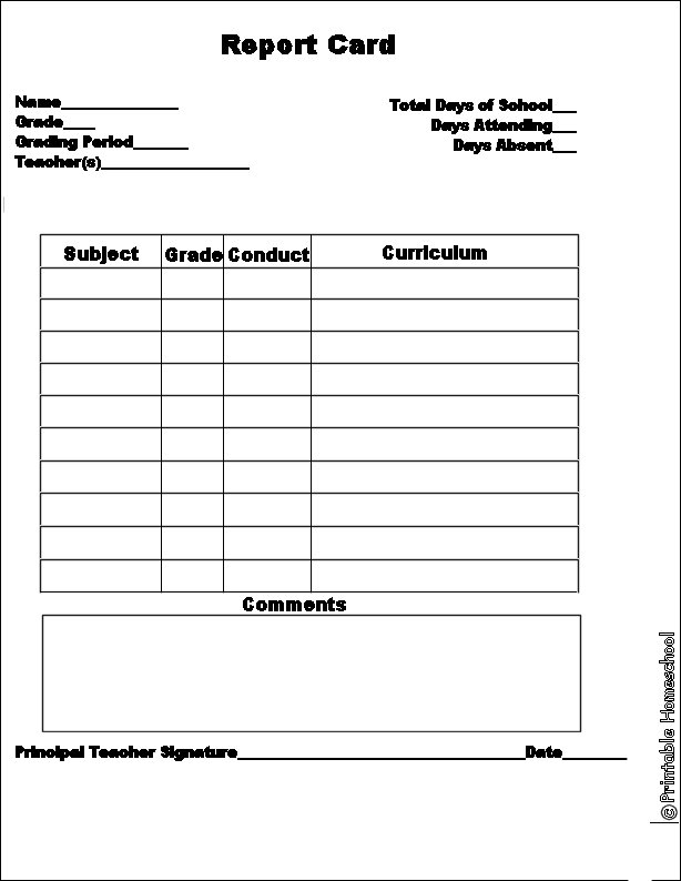 Boyfriend Report Card Template