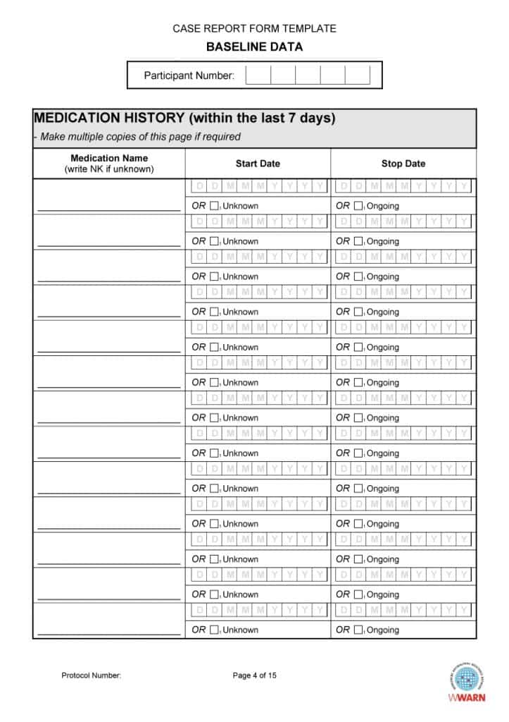 Case Report Form Template