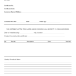 Certificate Of Conformity Template Free