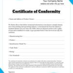 Certificate Of Conformity Template Free