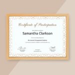 Certificate Of Participation Template Ppt