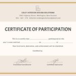 Certificate Of Participation Template Word