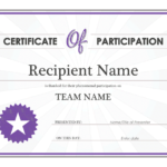 Certificate Of Participation Template Word