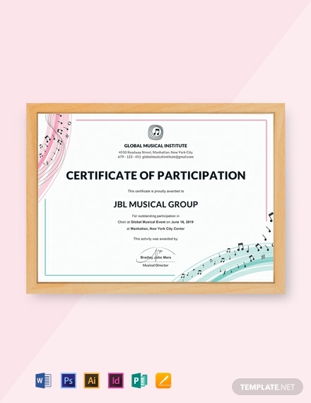 Certificate Of Participation Template Word