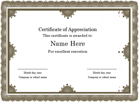 Certificate Templates For Word Free Downloads