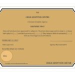 Child Adoption Certificate Template