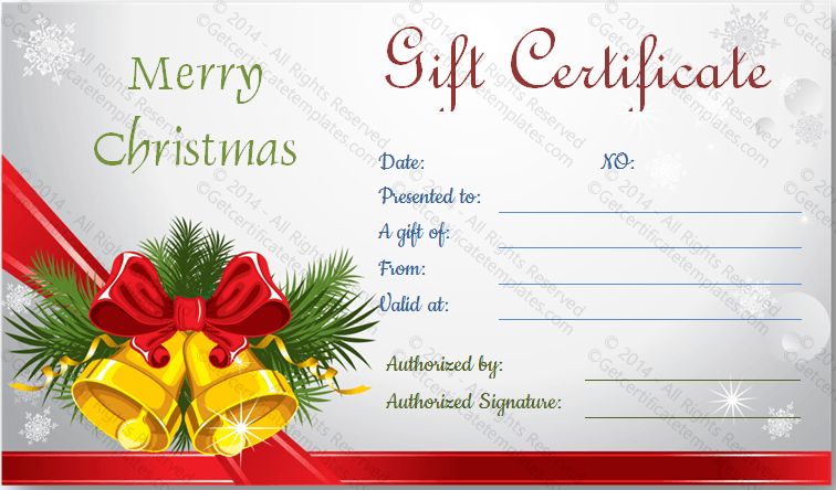 Christmas Gift Certificate Template Free Download