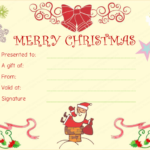 Christmas Gift Certificate Template Free Download