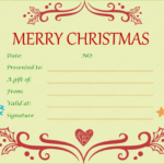 Christmas Gift Certificate Template Free Download