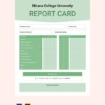 College Report Card Template