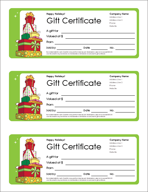 Company Gift Certificate Template