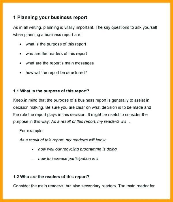 Company Report Format Template
