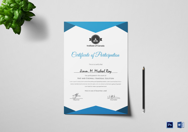 Conference Participation Certificate Template