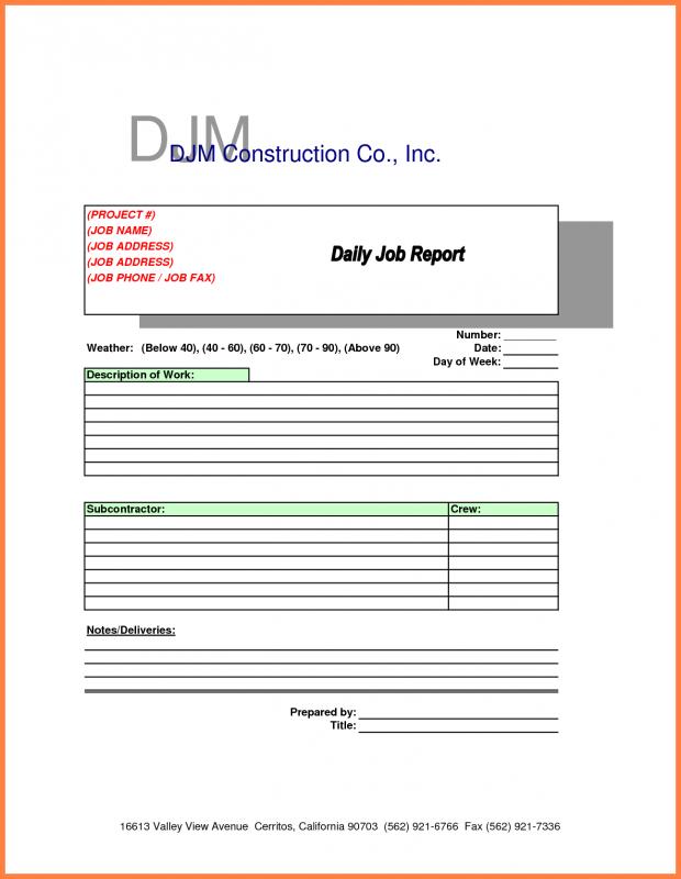 Construction Accident Report Template