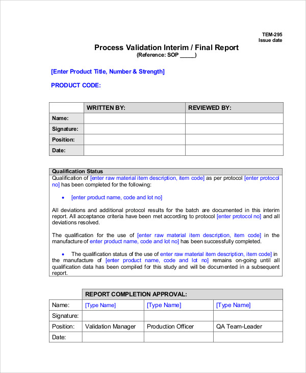 Deviation Report Template