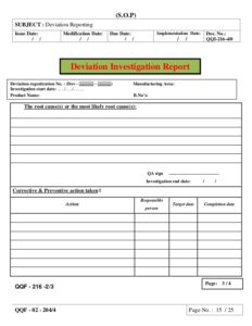 Image 9 for Deviation Report Template