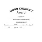 Good Conduct Certificate Template