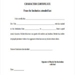 Good Conduct Certificate Template