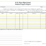 High School Progress Report Template