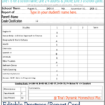 High School Progress Report Template