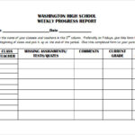 High School Progress Report Template