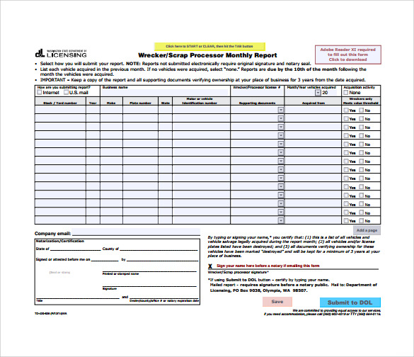 How To Write A Monthly Report Template