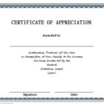 In Appreciation Certificate Templates