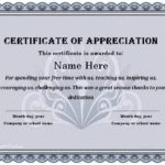 In Appreciation Certificate Templates