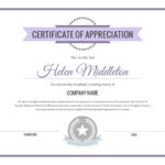 In Appreciation Certificate Templates