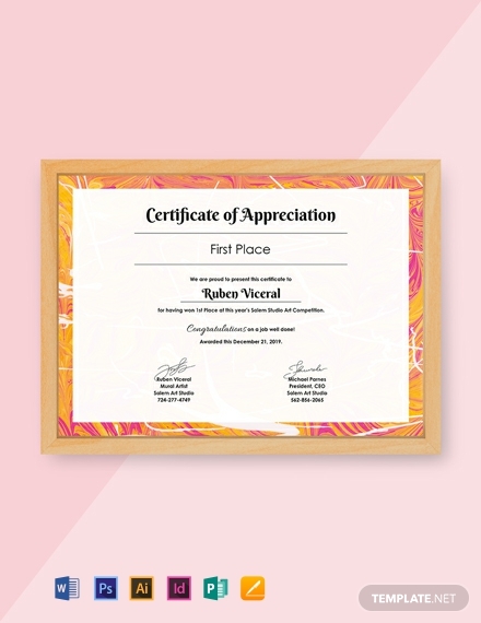 In Appreciation Certificate Templates