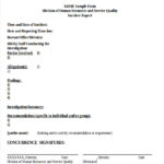 Incident Summary Report Template