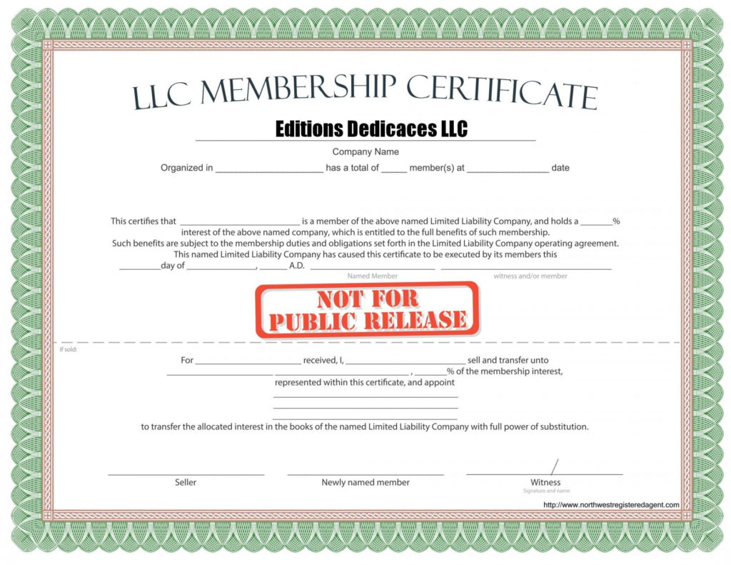Llc Membership Certificate Template (1) PROFESSIONAL TEMPLATES