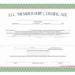 Llc Membership Certificate Template