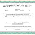 Llc Membership Certificate Template